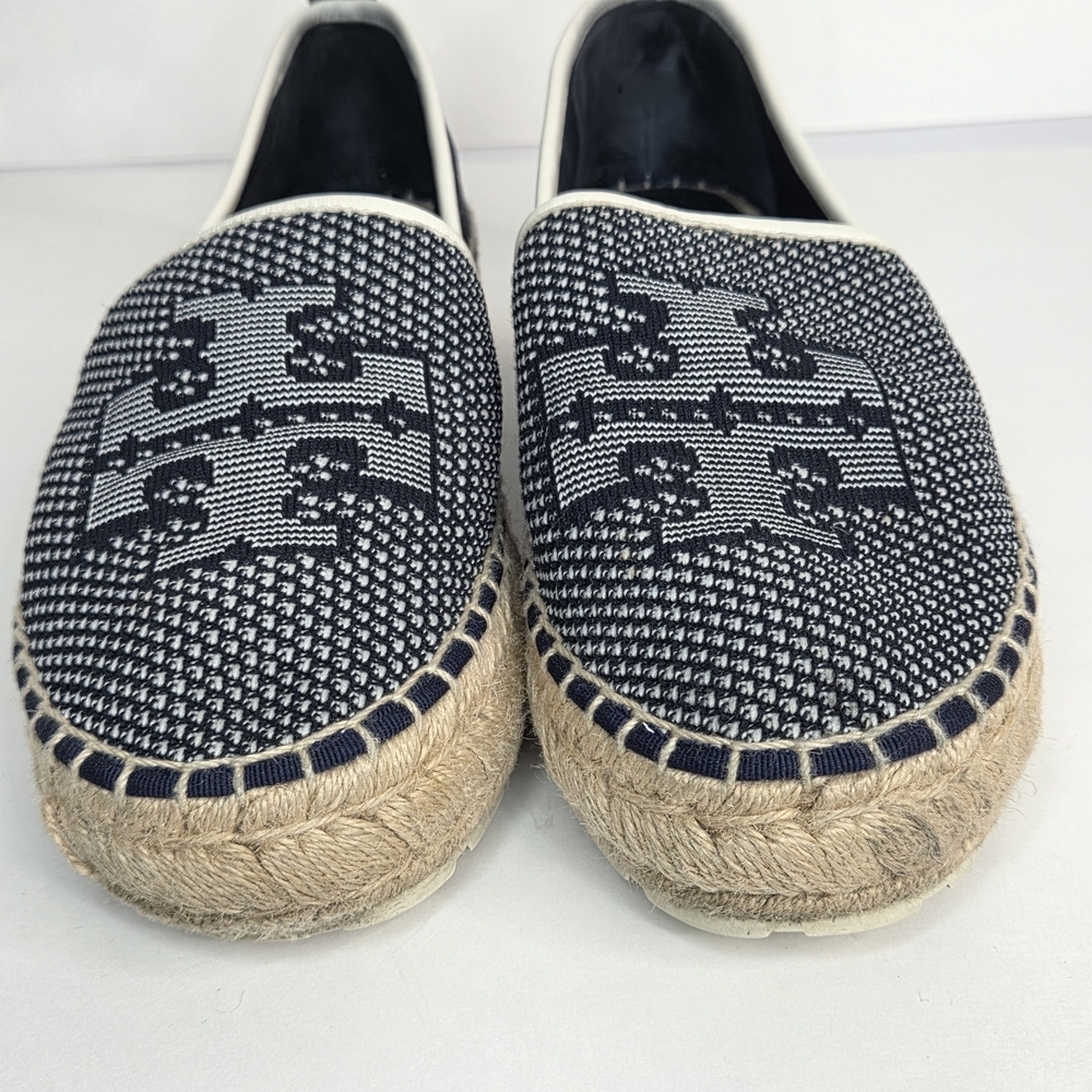 Tory Burch Miranda Navy Lug Sole Platform Espadrille Shoes Women's Size 10 - Picture 7 of 10